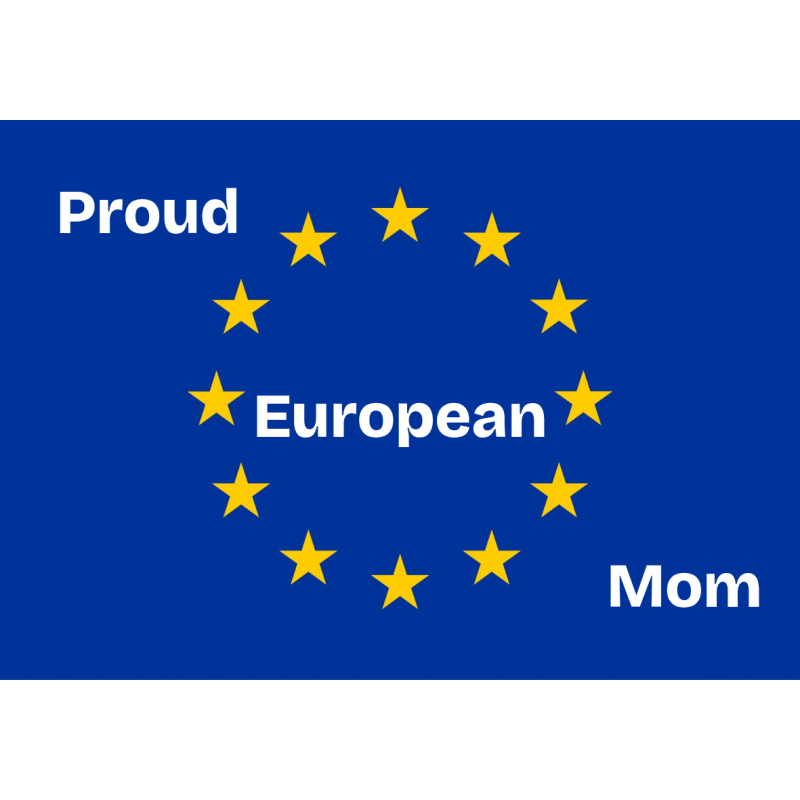 "Proud european mom" sticker, 10x7cm