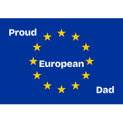 "Proud european dad" sticker, 10x7cm