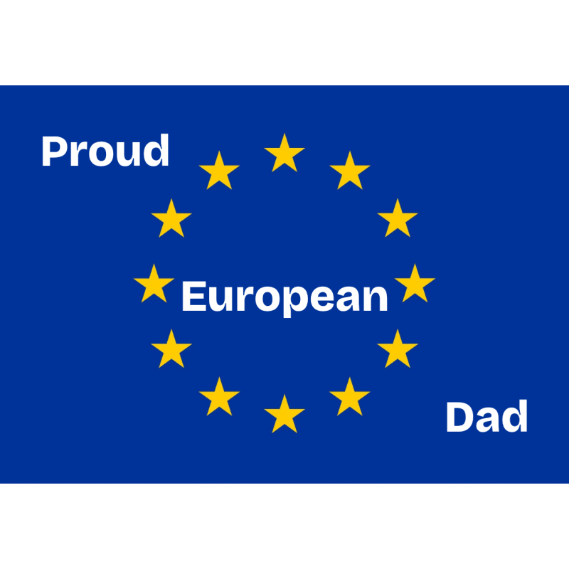 "Proud european dad" sticker, 10x7cm