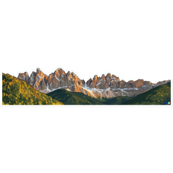 Dolomites, Italy Cartoon Landscape Sticker 32x7cm/14"