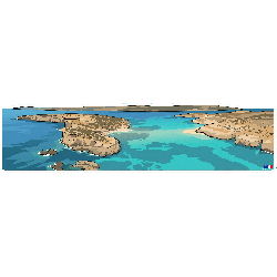 Blue Lagoon, Malta Cartoon Landscape Sticker 32x7cm/14"
