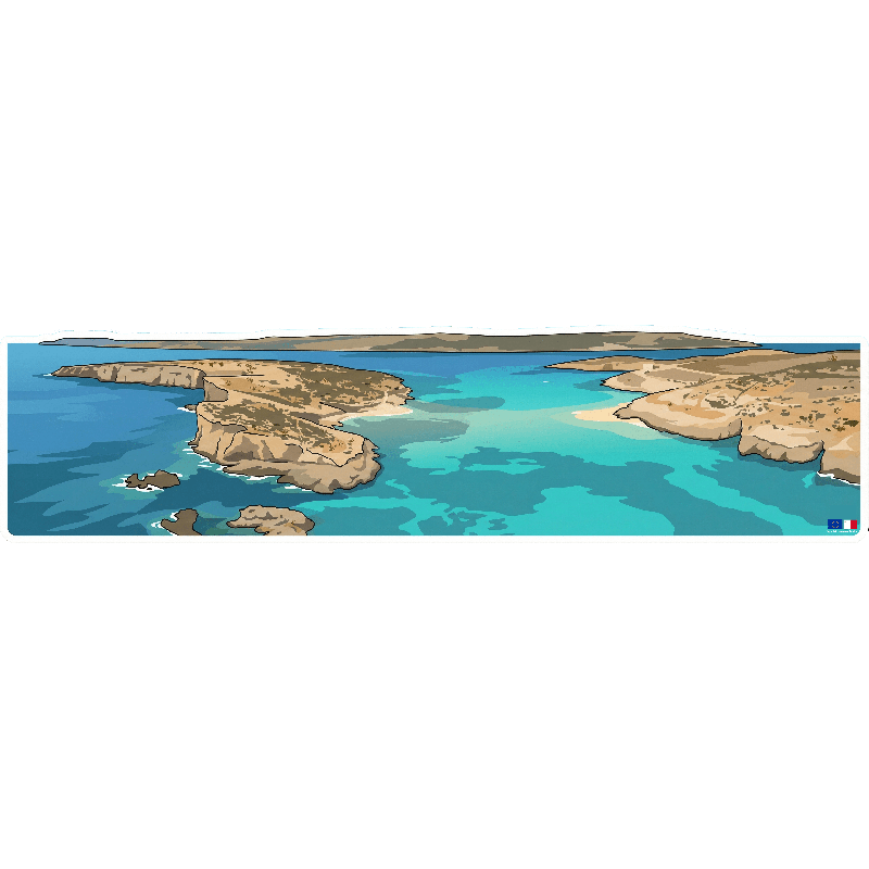 Blue Lagoon, Malta Cartoon Landscape Sticker 32x7cm/14"