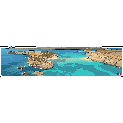 Blue Lagoon, Malta Cartoon Landscape Sticker 32x7cm/14"