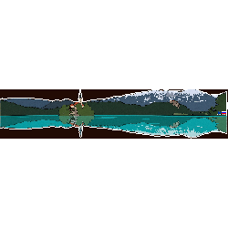 Lake Bleg, Slovenia Cartoon Landscape Sticker 32x7cm/14"