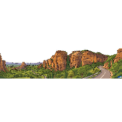 Meteora, Greece Cartoon Landscape Sticker 32x7cm/14"