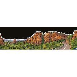 Meteora, Greece Cartoon Landscape Sticker 32x7cm/14"