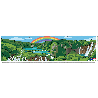 Lakes Plitvice, Croatia Cartoon Landscape Sticker 32x7cm/14"