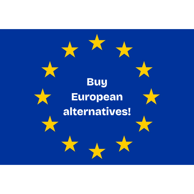 Buy European alternatives! EU languages stickers, 10x7cm