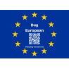"Buy European" sticker with QR code in different EU languages, 10x7cm